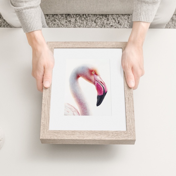 Watercolor Flamingo Wall Art Print, Unframed - Vibrant Tropical Elegance - Picture 6 of 7